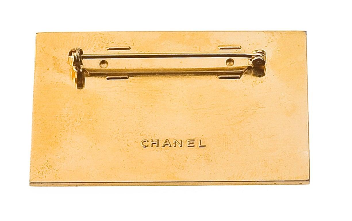Women's or Men's Vintage Chanel Paris Logo Brooch For Sale