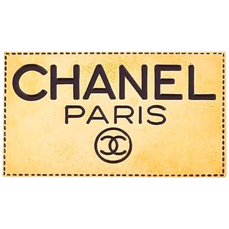 Vintage Chanel Paris Logo Brooch For Sale