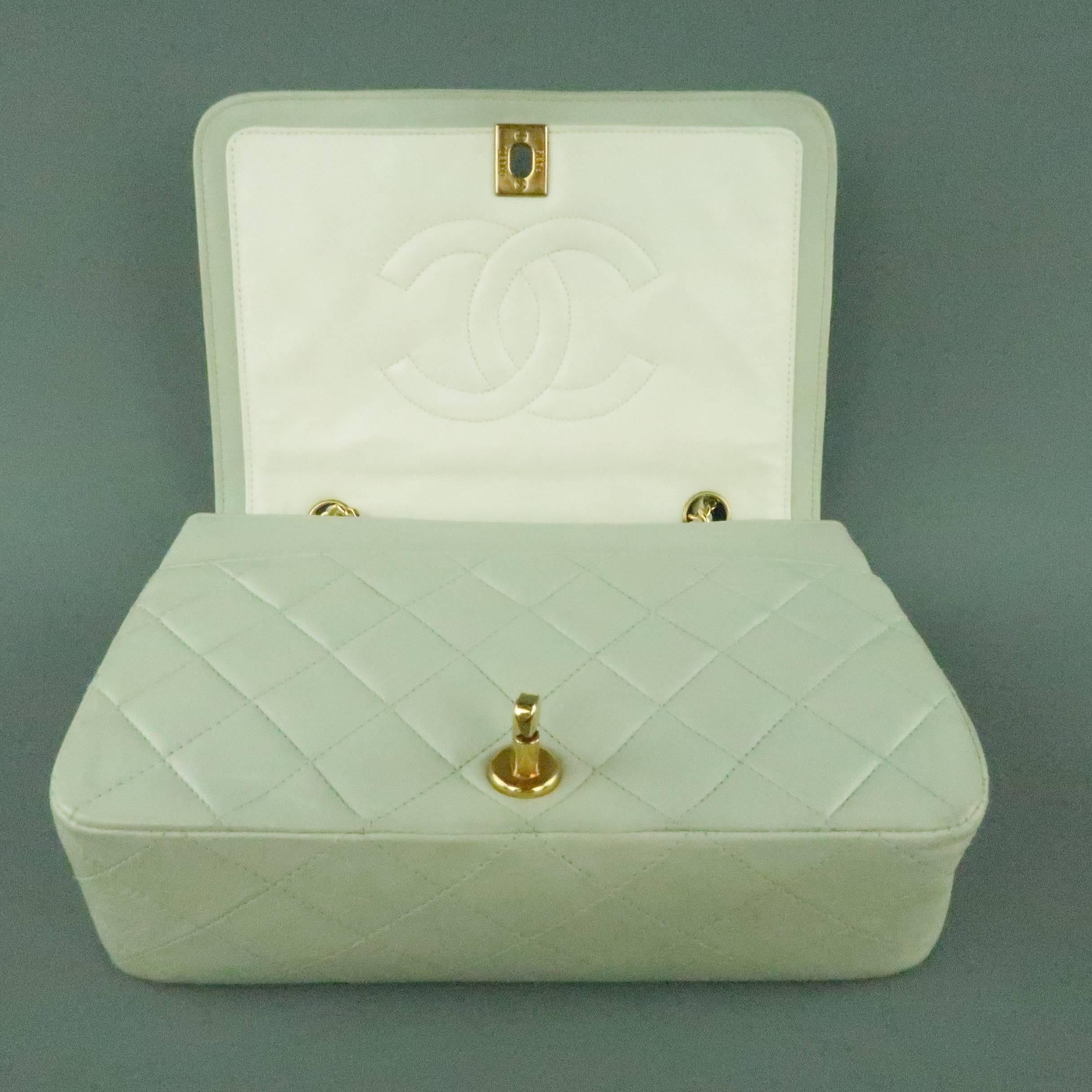 Chanel Pastel Blue Vintage Quilted Leather Gold Chain Handbag 6
