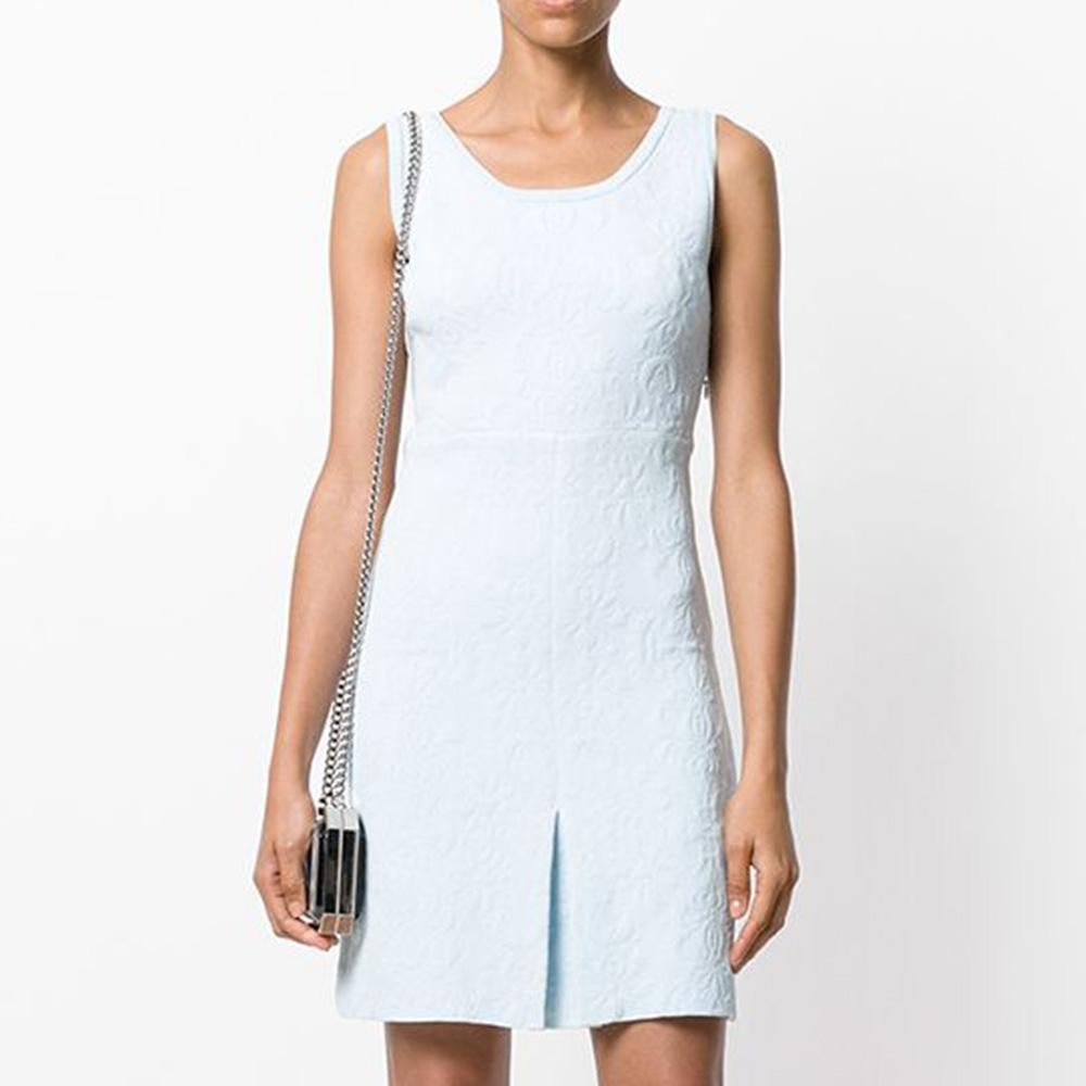 Gray Vintage Chanel Pastel Embossed Dress