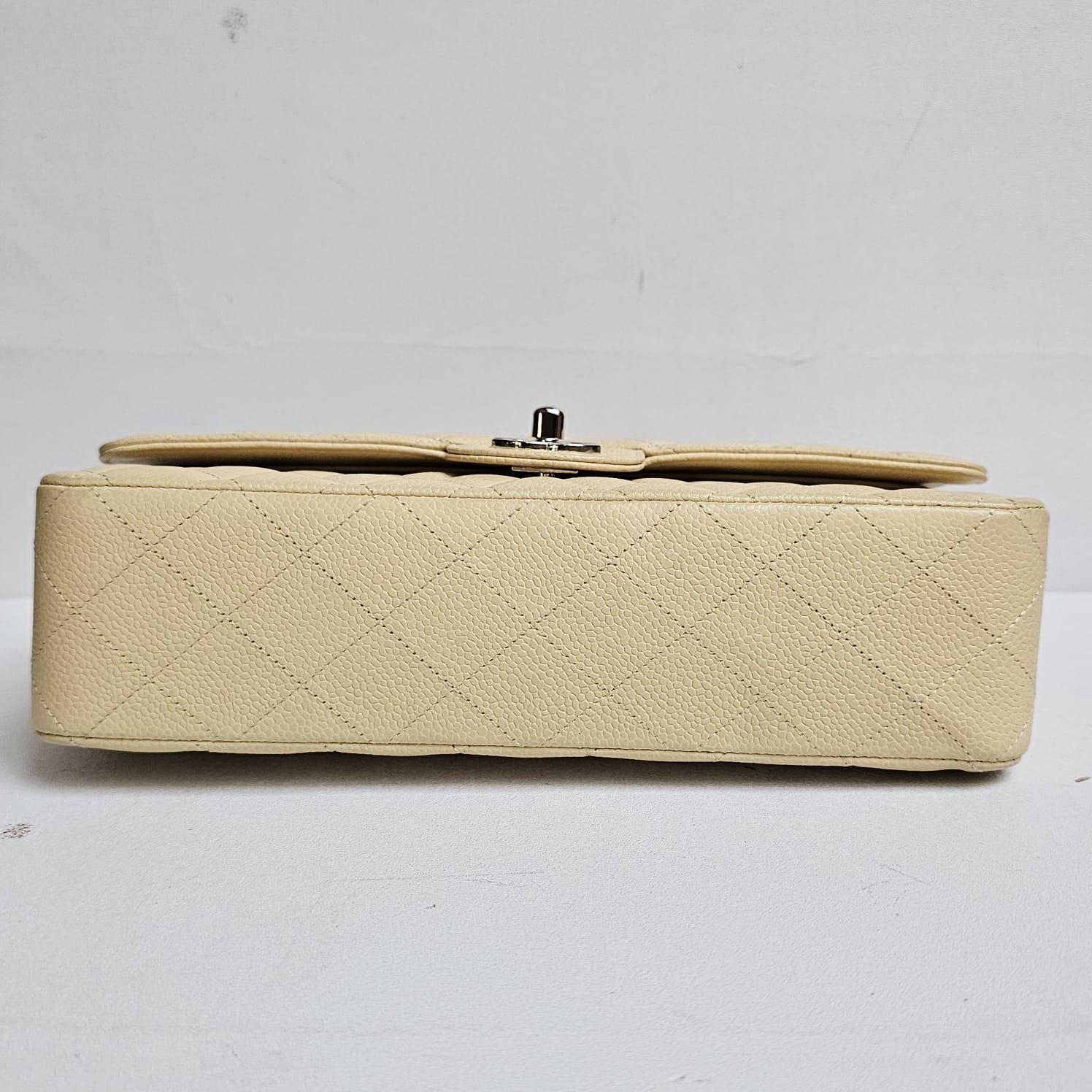 Vintage Chanel Pastel Yellow Caviar Medium Double Flap Bag 13
