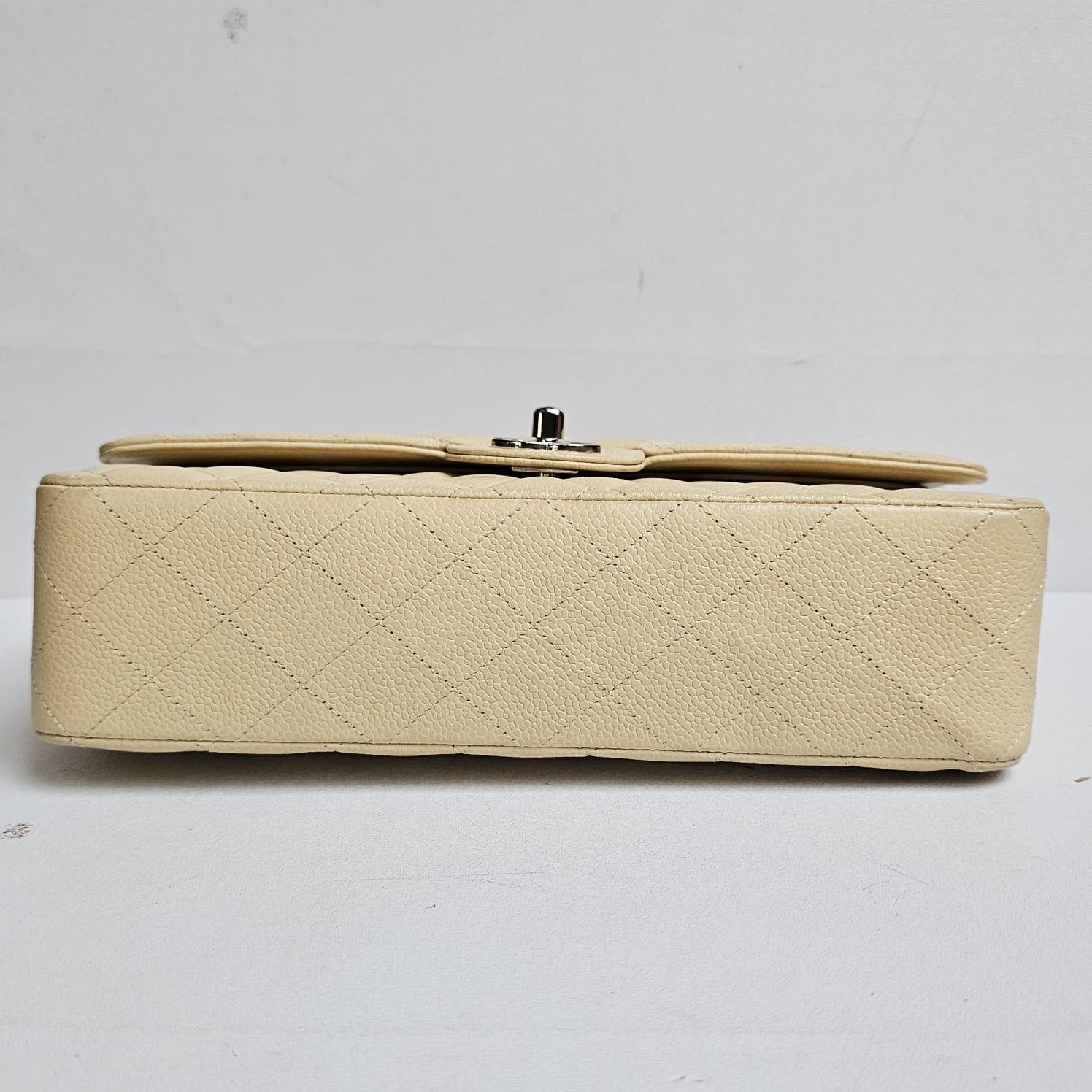 Vintage Chanel Pastel Yellow Caviar Medium Double Flap Bag For Sale 14