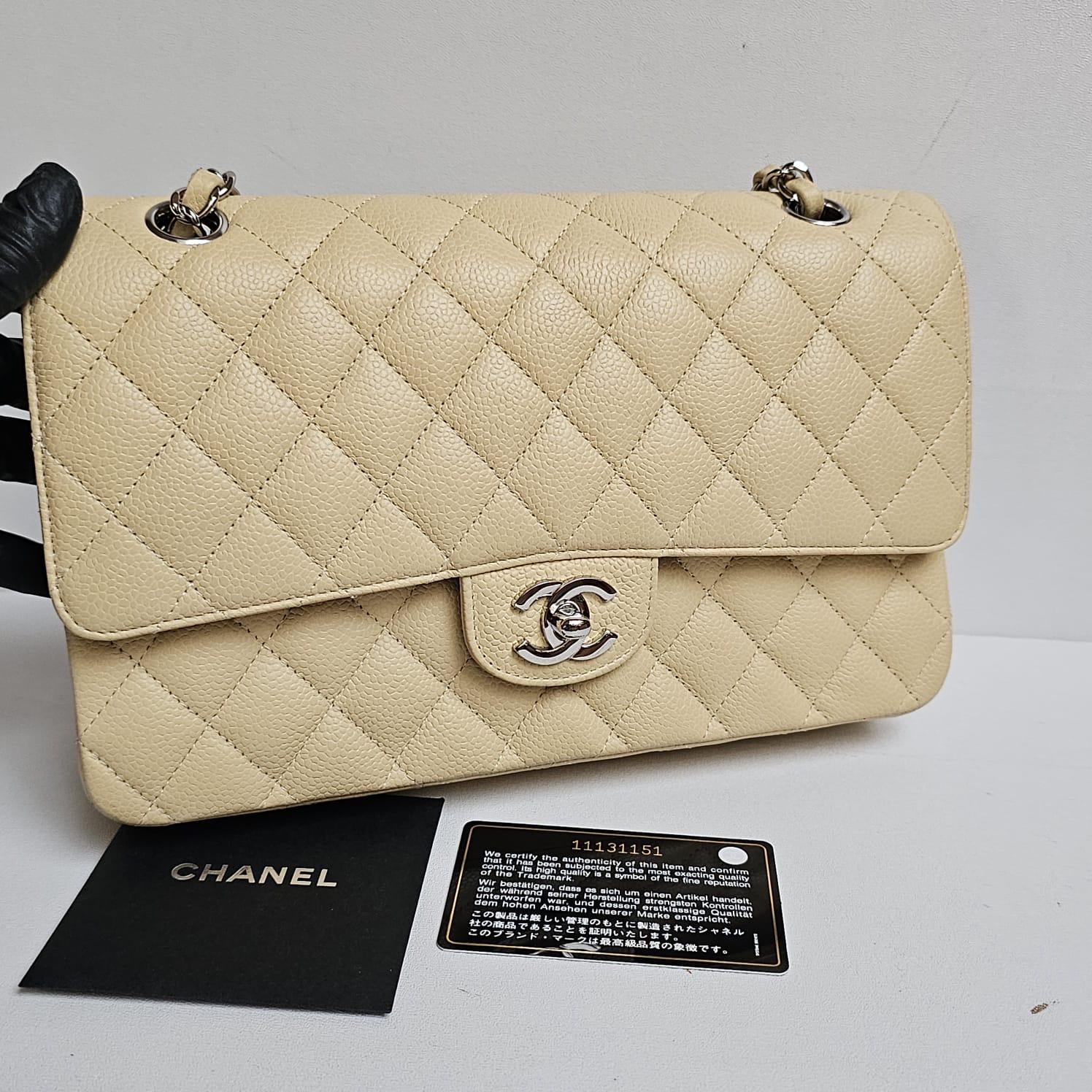 Vintage Chanel Pastel Yellow Caviar Medium Double Flap Bag For Sale 4