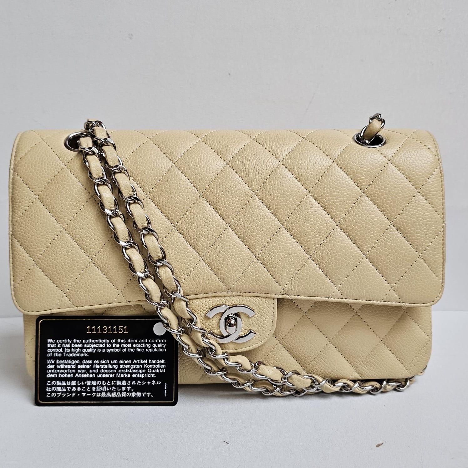 Vintage Chanel Pastel Yellow Caviar Medium Double Flap Bag For Sale 5