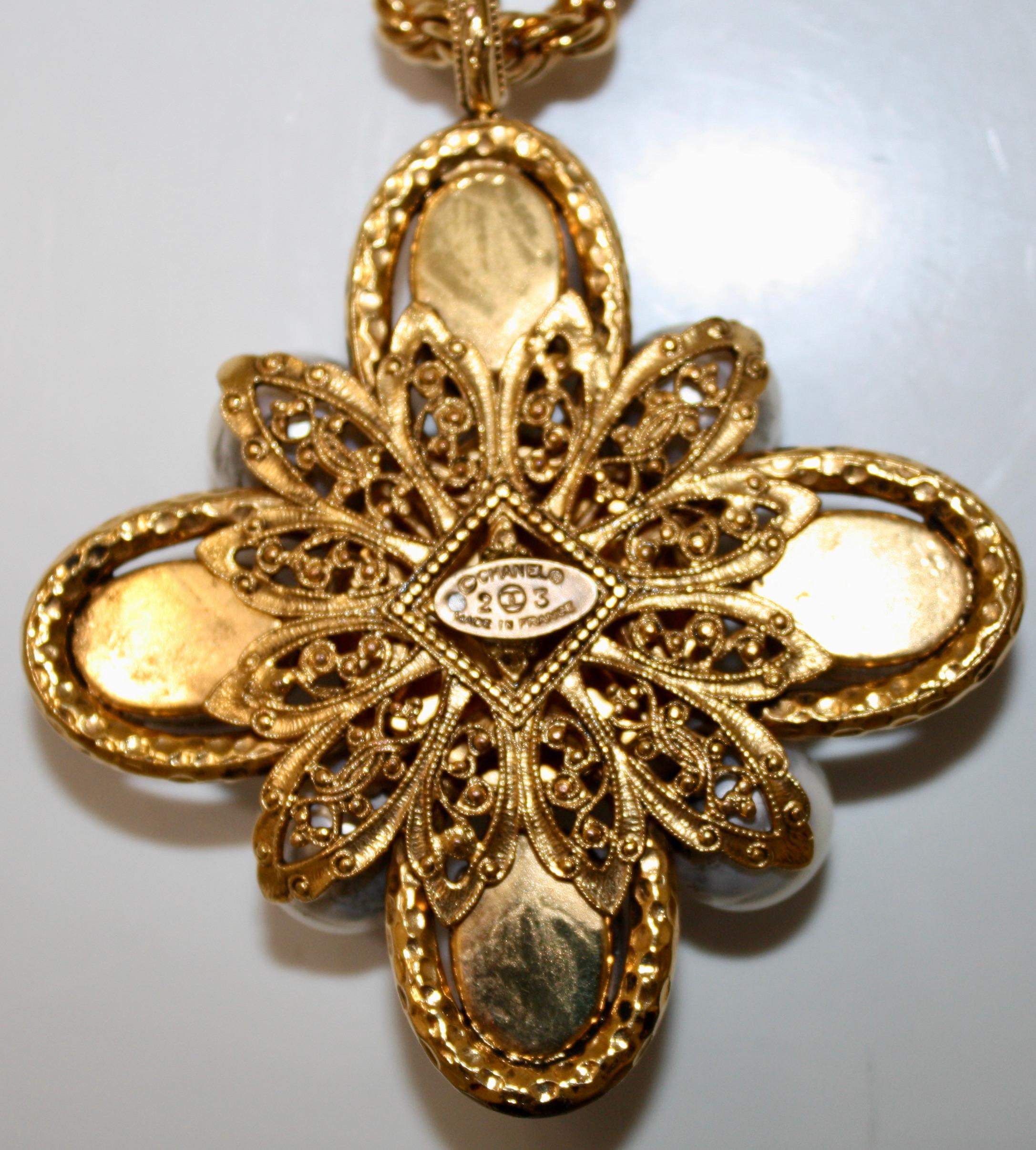 Baroque Vintage Chanel Pate de Verre Pendant Circa 1980s.