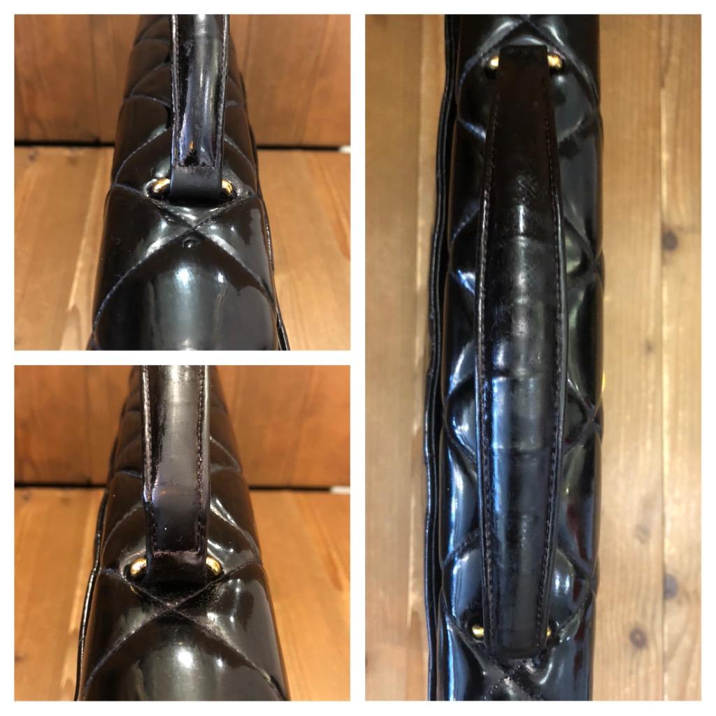  1990 Vintage CHANEL Patent Leather Jumbo Logo Briefcase Attaché Document Black Unisexe 