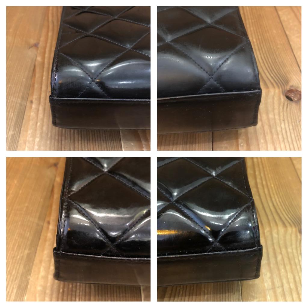 Women's or Men's 1990s Vintage CHANEL Patent Leather Jumbo Logo Briefcase Attaché Document Black