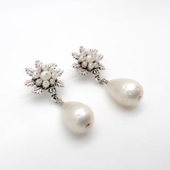 Vintage Chanel by Karl Lagerfeld Baroque Pearl Bomb Drop Earrings 2015