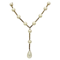 Vintage Chanel Perlen Lariat Halskette