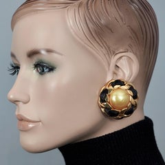 Vintage CHANEL Perle Leder Kette Iconic Ohrringe
