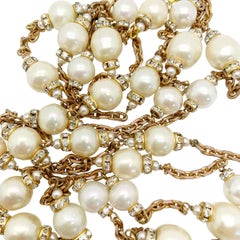 Vintage Chanel Pearl & Paste Long Sautoir 1960s