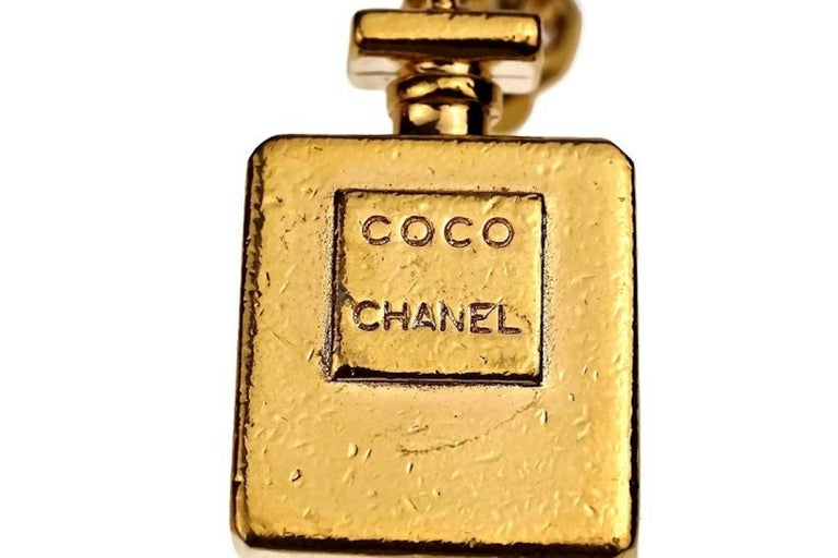 Vintage CHANEL Perfume Bottle Charm Tiered Chain Necklace Belt For Sale at  1stDibs