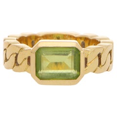 Vintage Chanel Peridot Ring Set in 18k Yellow Gold