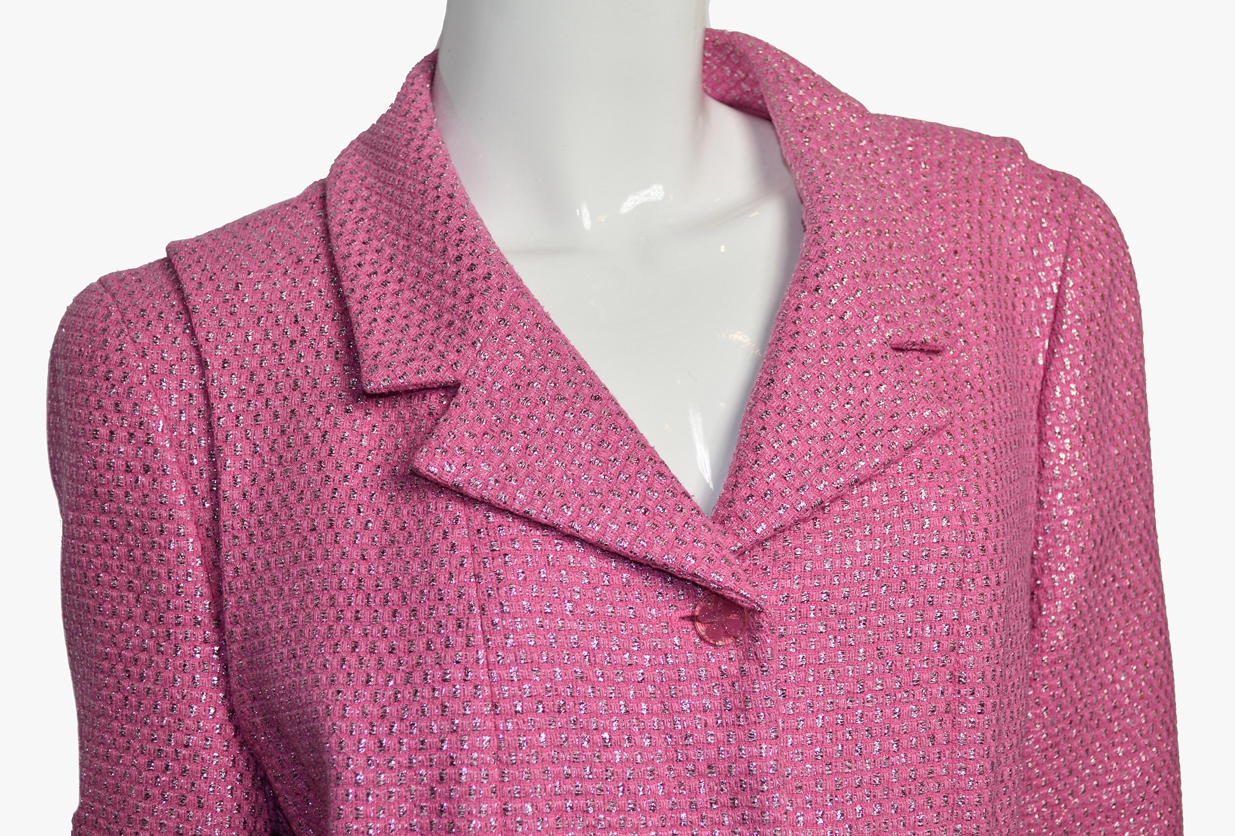 pink metallic blazer