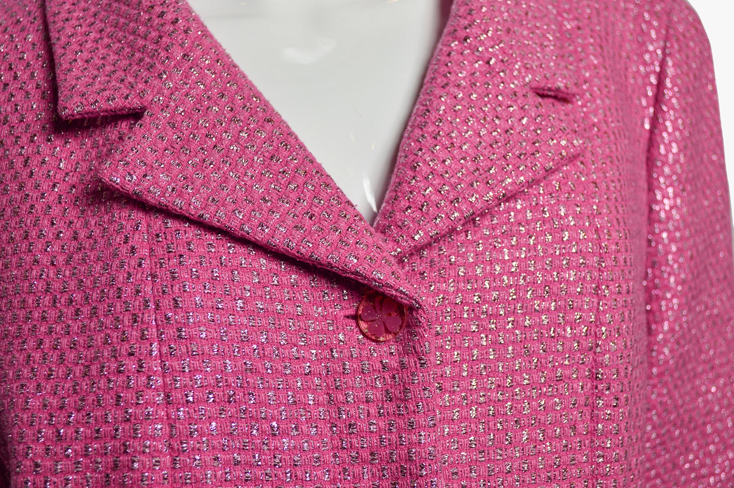 metallic pink blazer