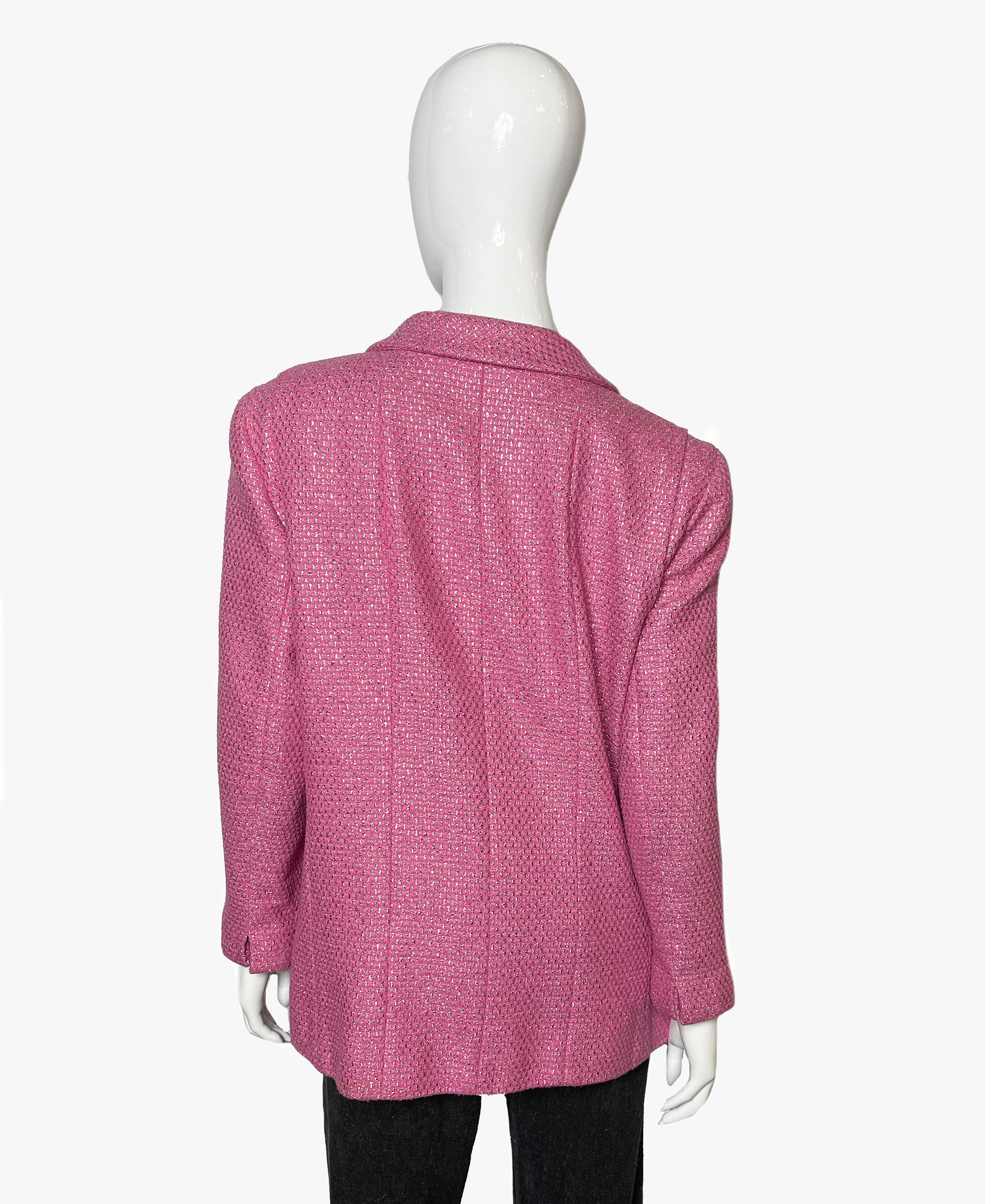 Women's Vintage Chanel Pink and Metallic Blazer, Cruise 2001 Collection