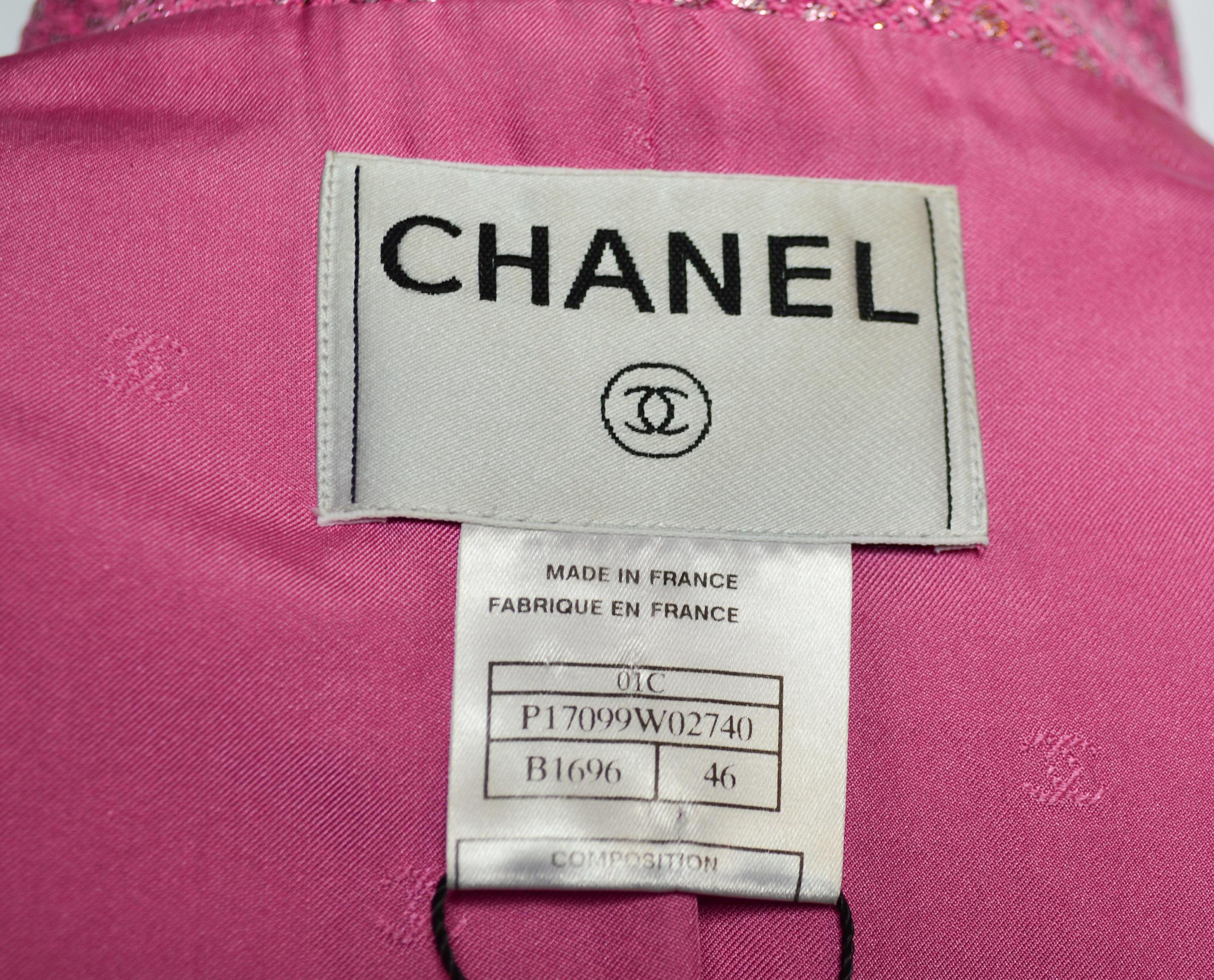 Vintage Chanel Pink and Metallic Blazer, Cruise 2001 Collection 1