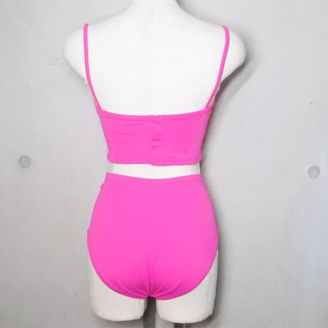 Pink Vintage Chanel pink swimsuit size 40 For Sale