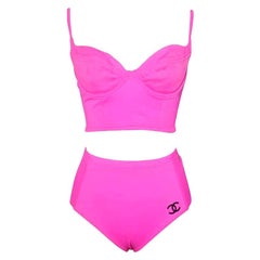Vintage Chanel pink swimsuit size 40