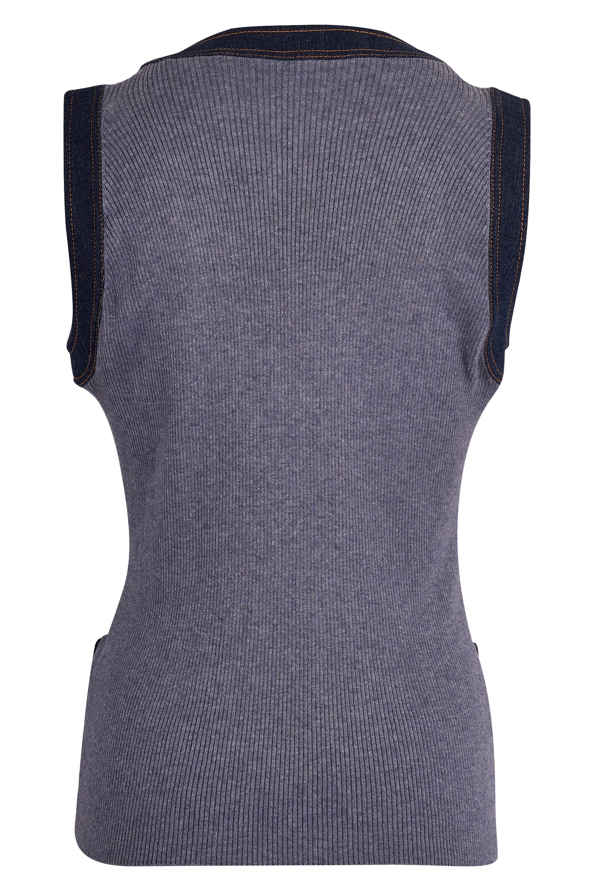 da uomo o donna V.I.I. vintage di Chanel con scollo a V e maglia in denim e cashmere in vendita