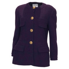 Vintage Chanel Purple Boucle Jacket