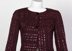 Vintage Chanel Purple Magenta Sequins Jacket, Cruise 2000