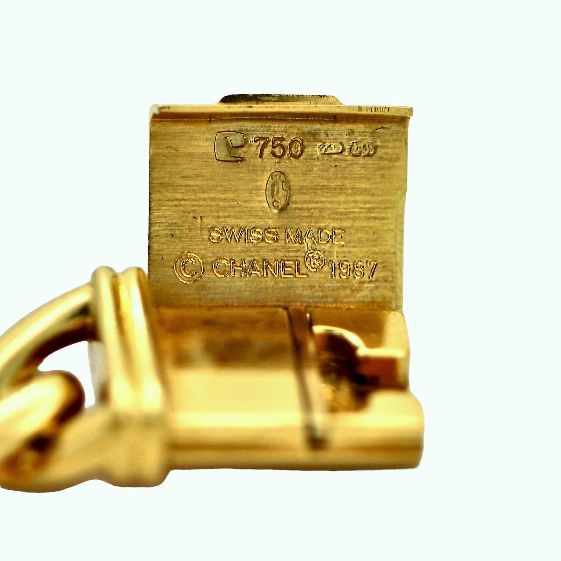 Vintage Chanel Premiere Gelbgold-Modeuhr mit integriertem Goldband (Ungeschliffen) im Angebot
