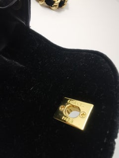 Vintage Chanel Quilted Velvet CC Gold Chain Backpack