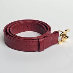 Vintage Chanel Red Caviar CC Turnlock Thin Belt