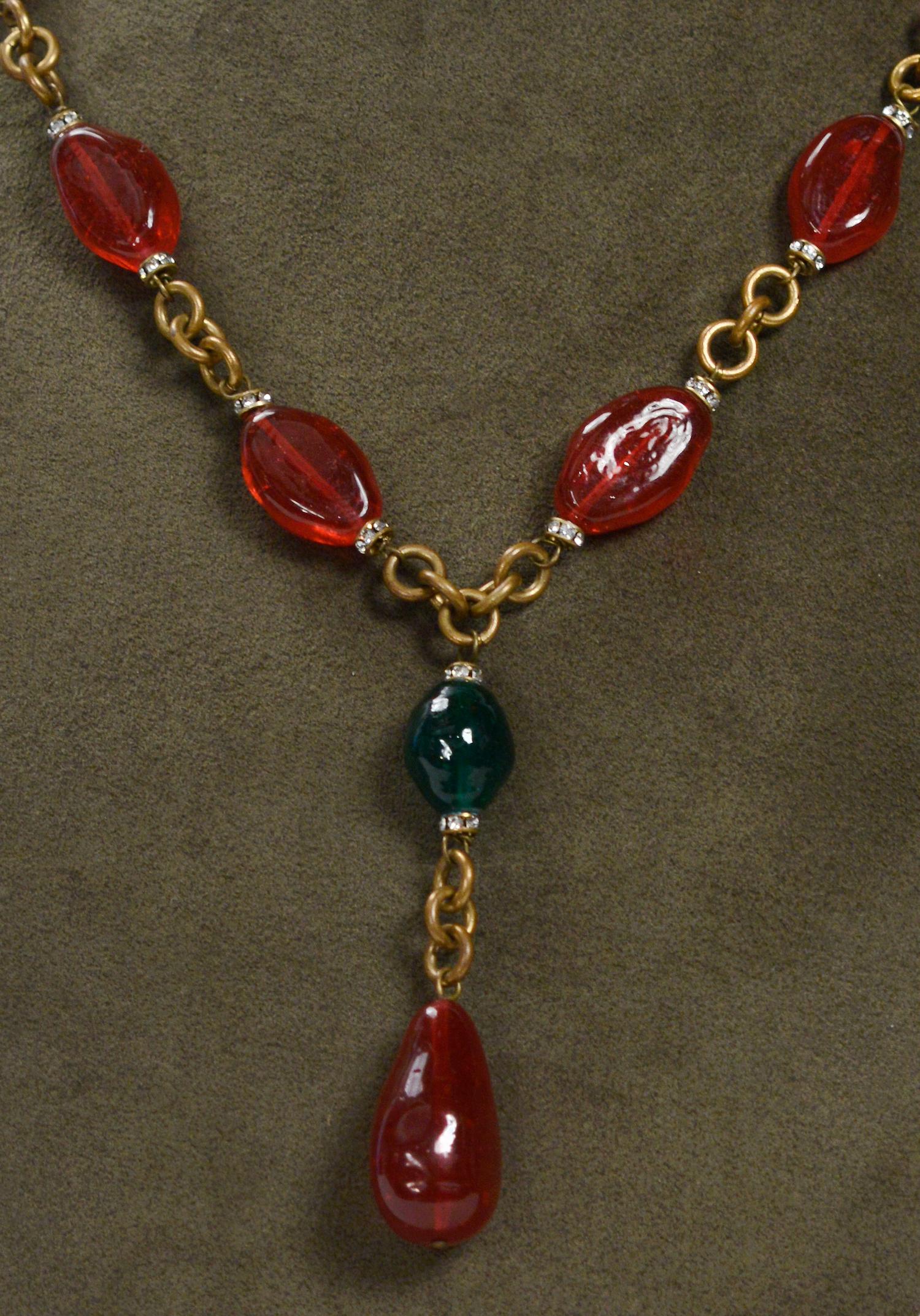 red vintage necklace