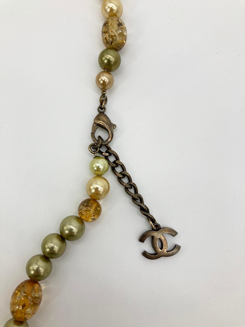 Vintage Chanel Rhinestone Beaded Pearl Necklace For Sale 2