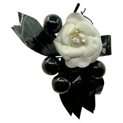 Vintage Chanel Runway Camellia Flower Brooch 9" Made In France Rare Monumental