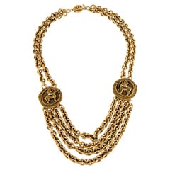 Vintage Chanel Sagittarius Medallion Collar Necklace, 1984 
