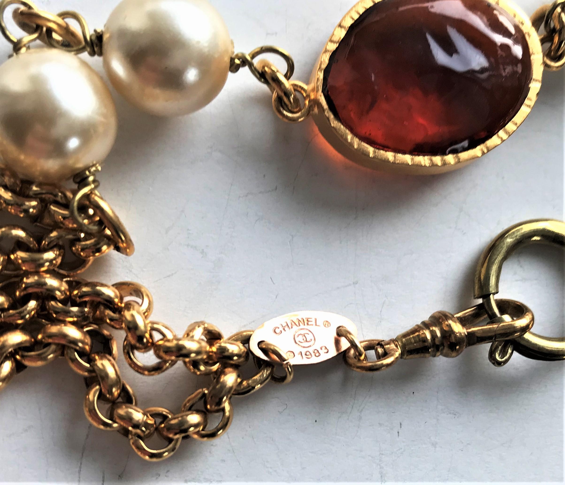 Artisan Chanel Necklace by Robert Goossens and Gripoix Paris, sign. 1983, gold plated For Sale