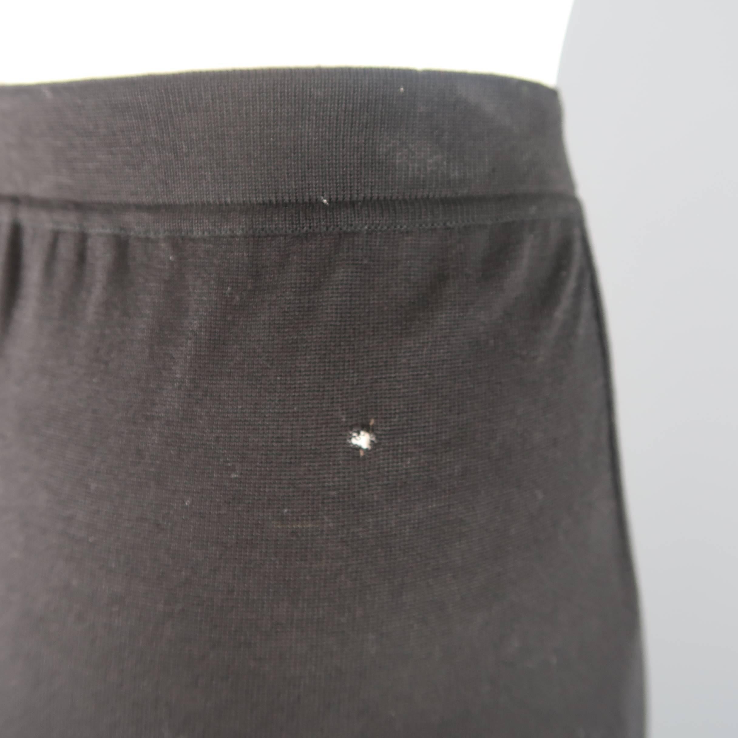 Women's Vintage CHANEL Size 8 Black Viscose Jersey Pencil Skirt