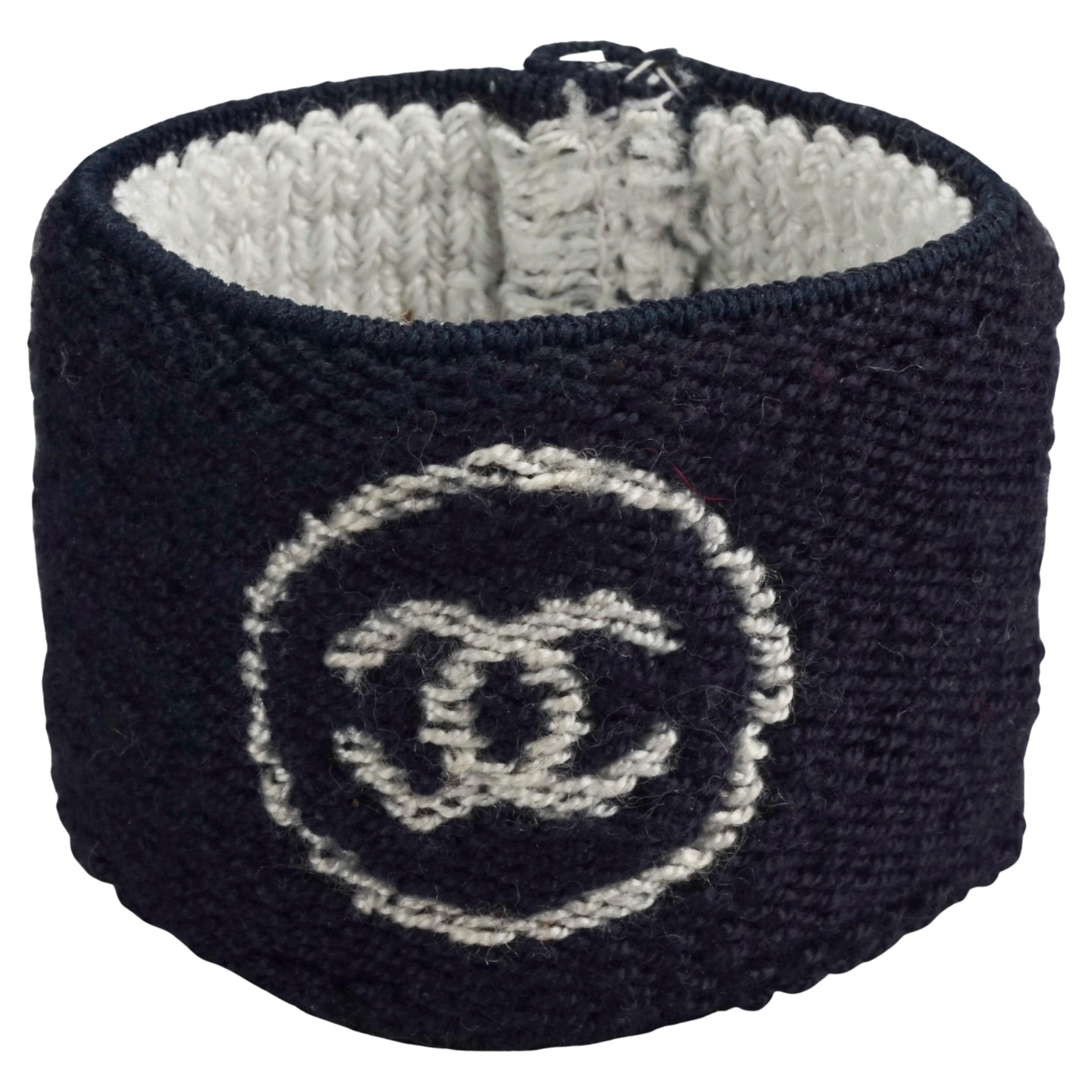 Vintage CHANEL Sports Line Navy Blue Terry Cloth Wristband