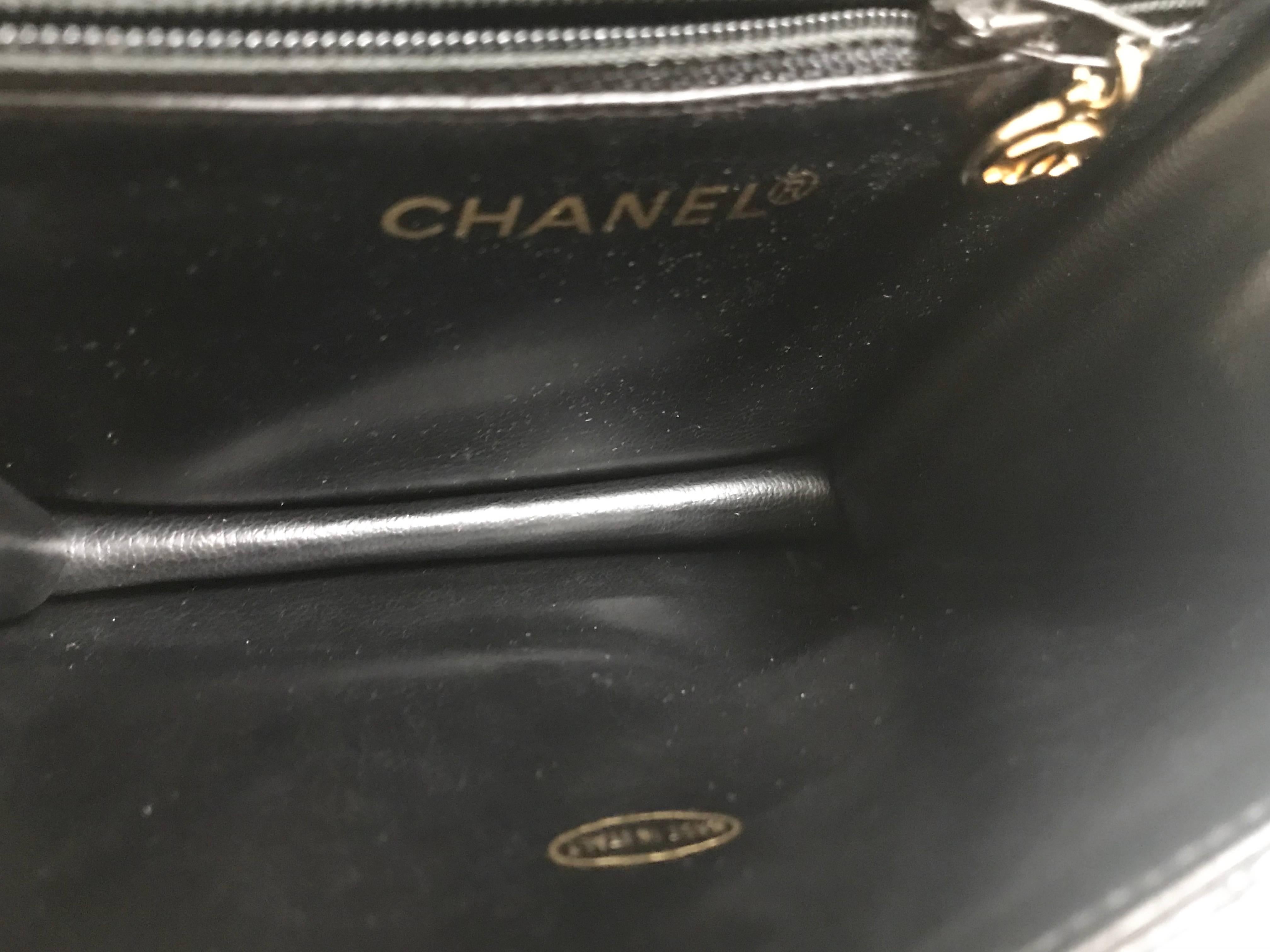 Chanel Vintage square 2.55 black fanny pack / pouch bag with thick chain belt  1