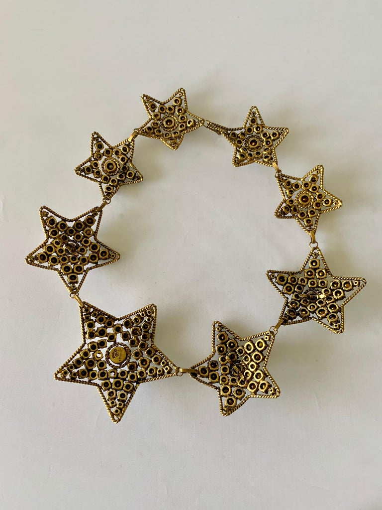 Vintage Chanel Star Diamante Statement Necklace For Sale at 1stDibs