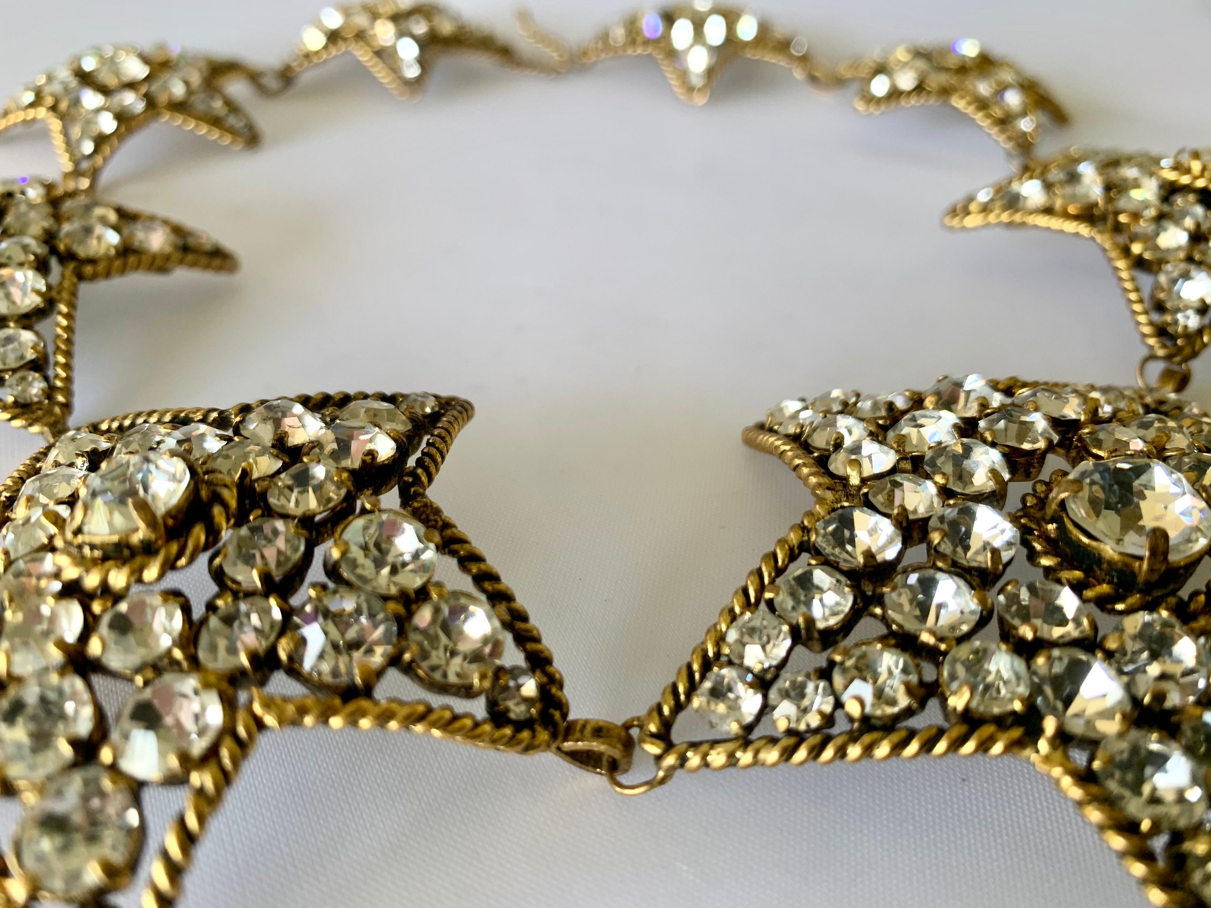 Vintage Chanel Star Diamante Statement Necklace  For Sale 1
