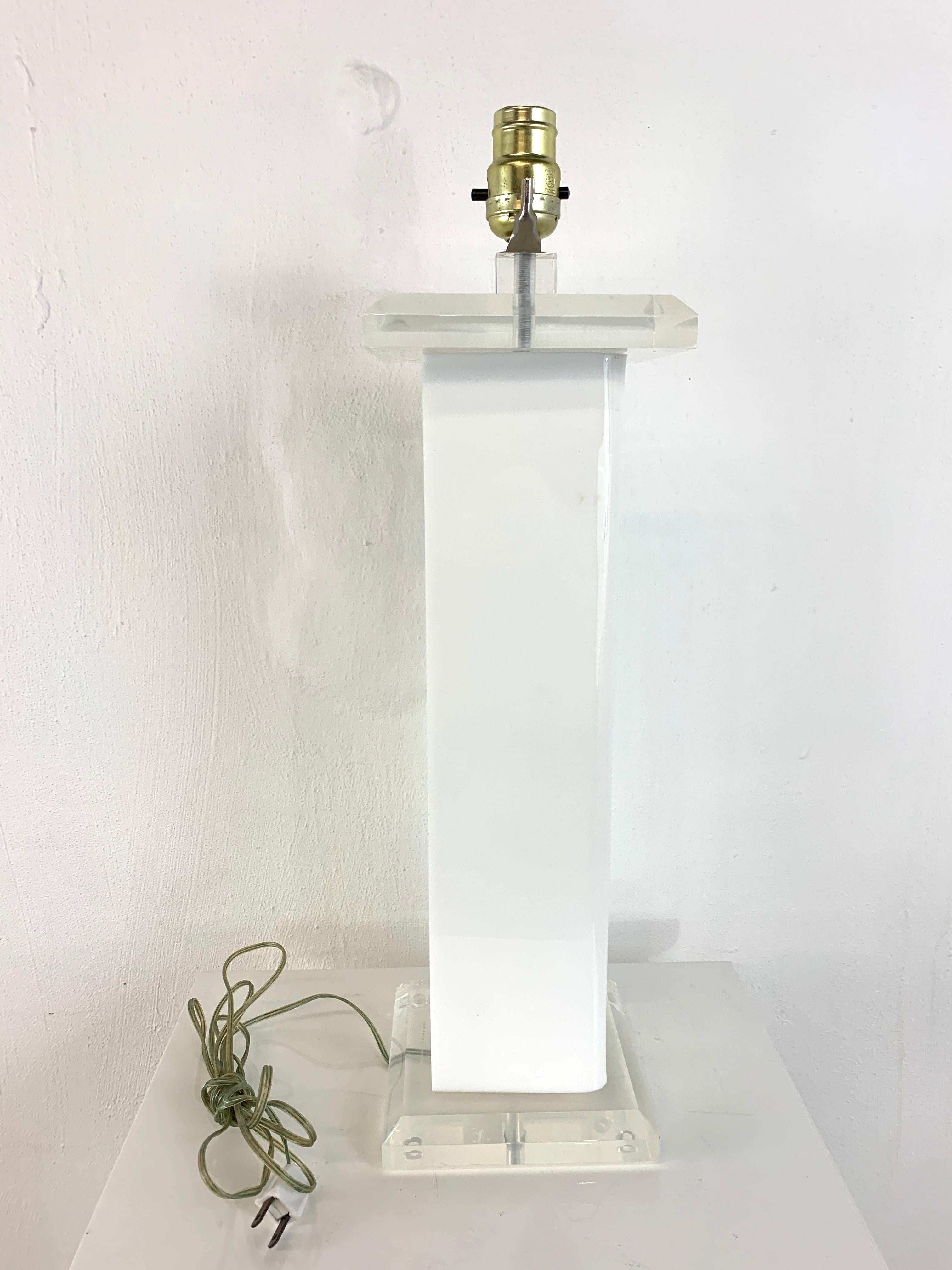 Modern Vintage Chanel Store Display Lucite Lamp