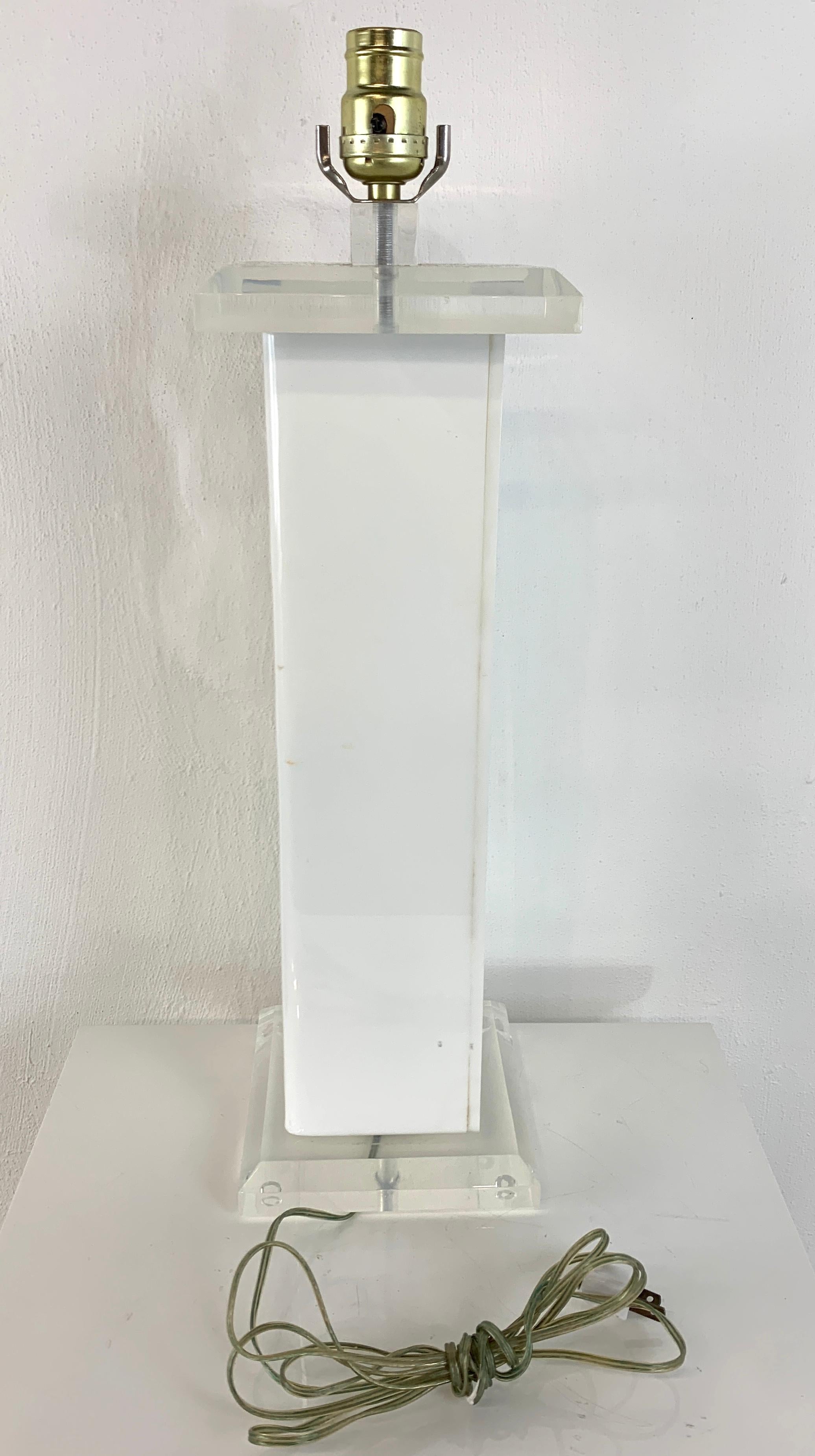 Vintage Chanel Store Display Lucite Lamp In Good Condition In West Palm Beach, FL