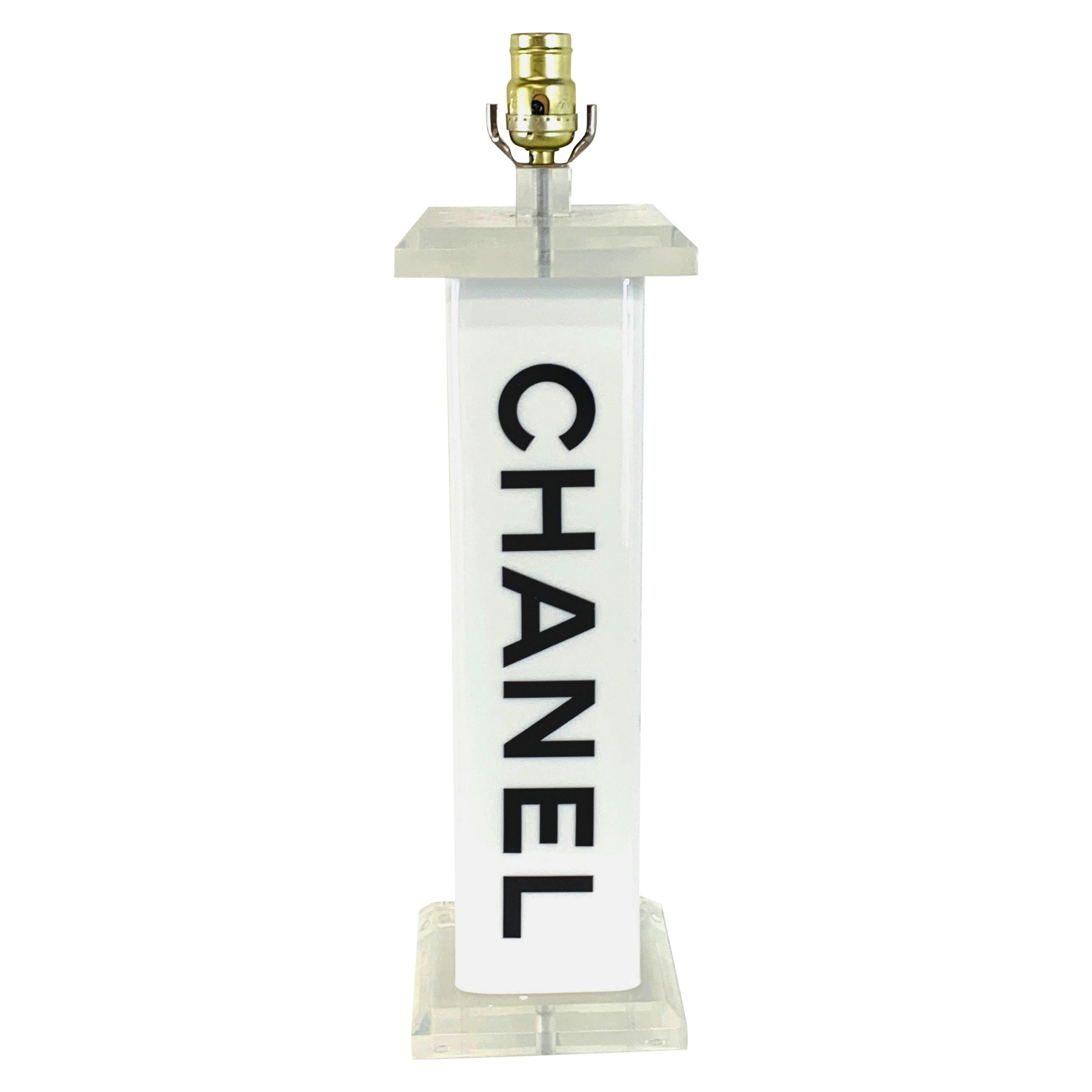 Vintage Chanel Store Display Lucite Lamp
