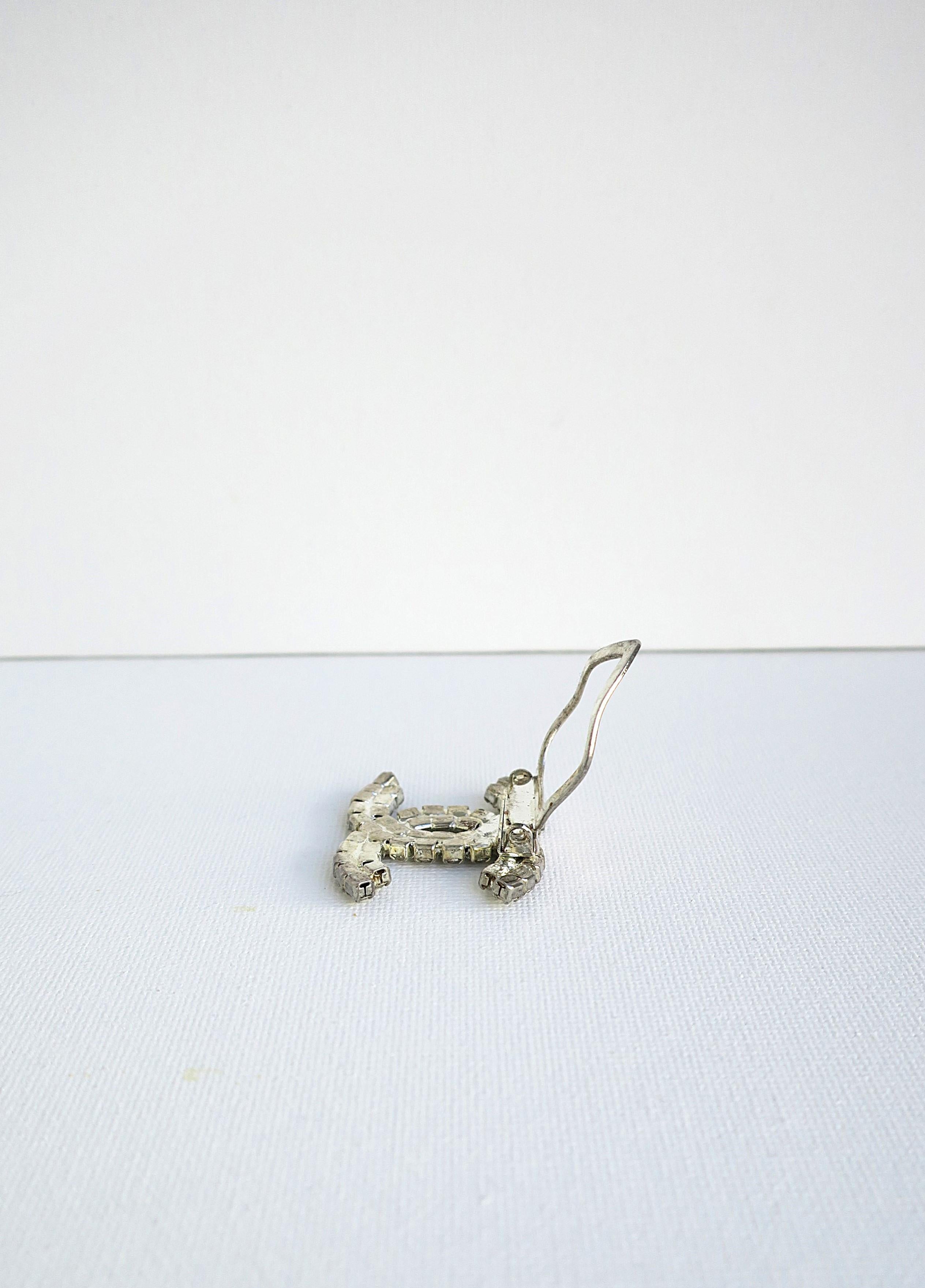 Vintage Chanel-Stil Doppel C Strass Clip Brosche 3