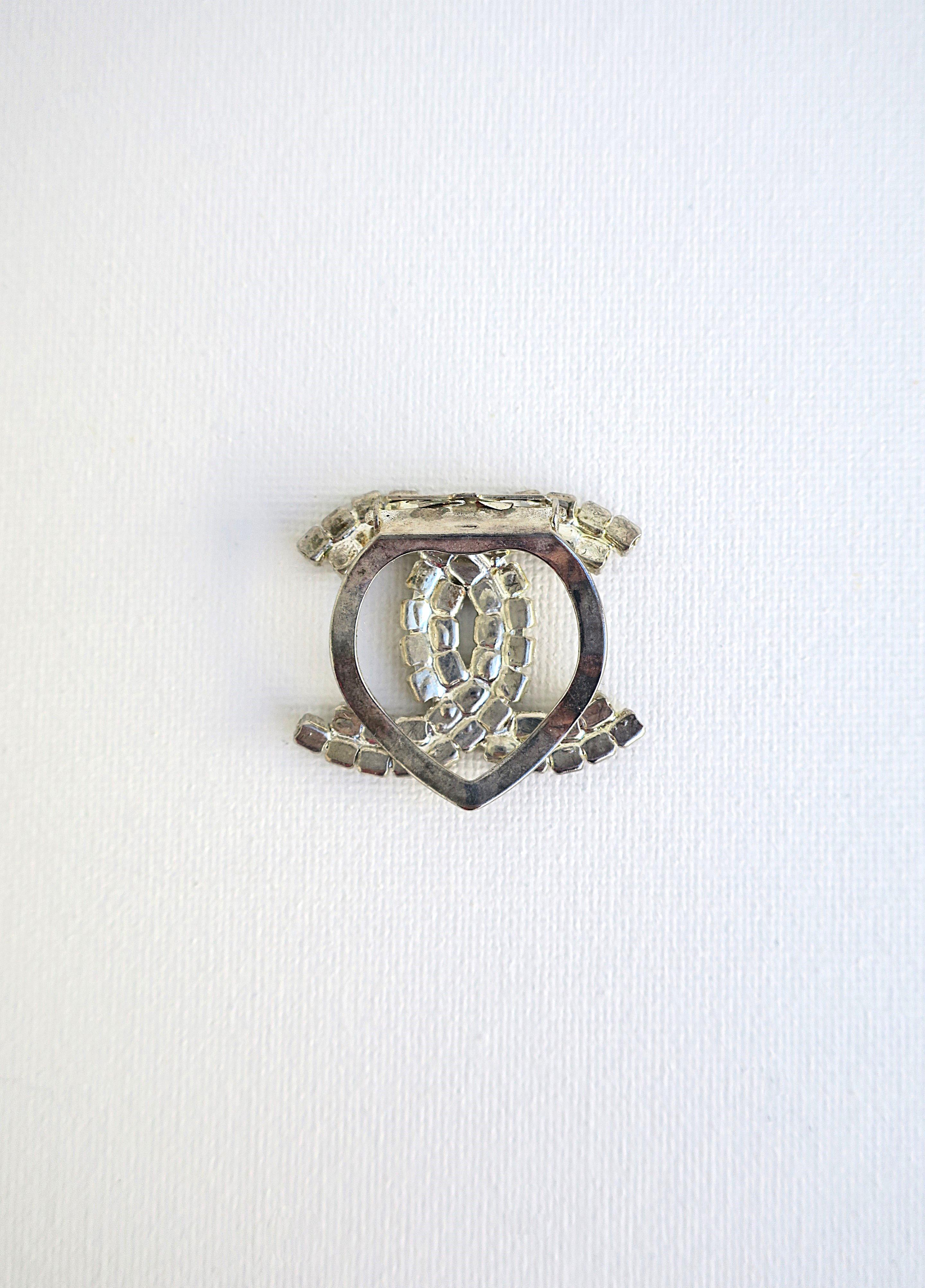 Vintage Chanel-Stil Doppel C Strass Clip Brosche 5