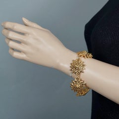 Vintage CHANEL Sun Lion Head Medallion Bracelet
