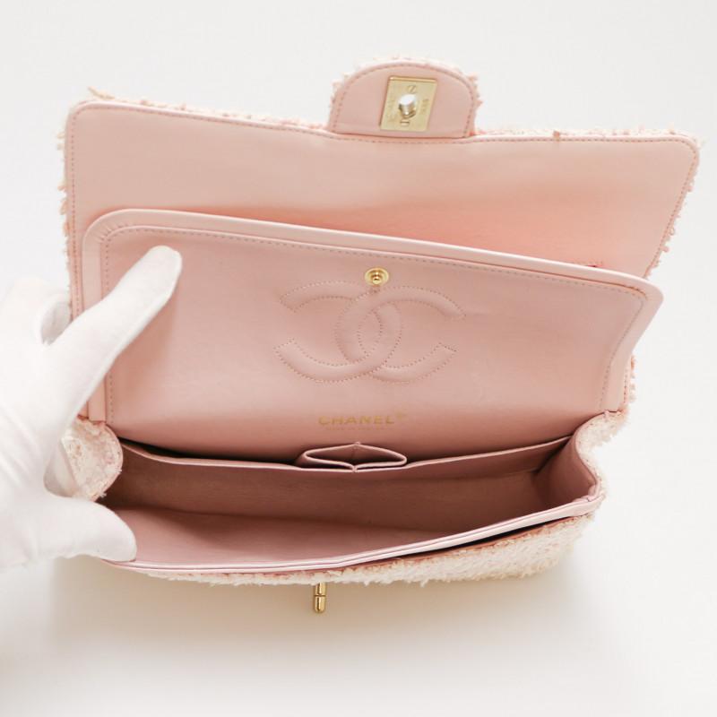 Vintage Chanel Timeless 25 Pink Tweed 6