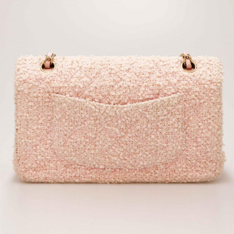 Vintage Chanel Timeless 25 Pink Tweed In Good Condition In Paris, FR