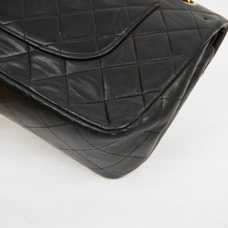 Vintage Chanel Timeless Black Flap Bag 6