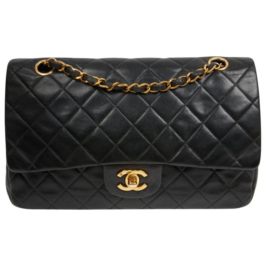 Vintage Chanel Timeless Black Flap Bag
