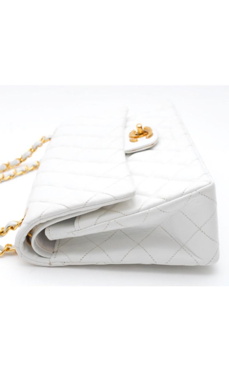 Vintage Chanel Timeless White Leather and Gold Chain at 1stDibs  white  chanel bag gold chain, white chanel bag with gold chain, white leather bag  with gold chain